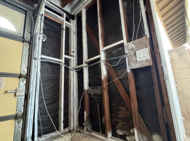 restoring water damage to a garage wall. And minor repairs in the house - фото - 8